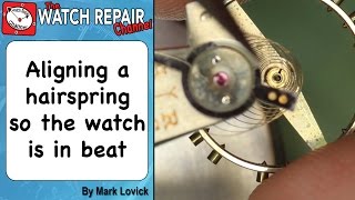 How To Align The Hairspring to set the watch in beat Watch repair techniques [upl. by Kanter]