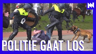 Politie slaat met veel geweld demonstranten van Malieveld [upl. by Meaghan]