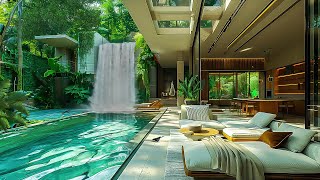 Luxurious Forest Retreat on a Rainy Day Soothing waterfall Sounds for Ultimate Relaxation Healing [upl. by Cyndia]