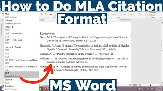 How to Do MLA Citation Format on MS Word  How to Select MLA Citation Style in MS Word [upl. by Reel]