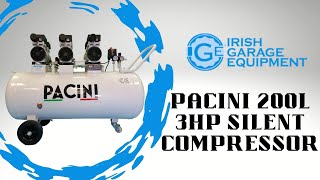 Pacini 200L 3hp Silent Compressor [upl. by Griffie273]