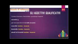 59 lezione  AGGETTIVI QUALIFICATIVI  10  uscenti in a [upl. by Yelkreb]