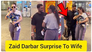 पापा Zaid Darbar ने दिया आपने Wife Gauhar Khan और Baby को Airport पर Surprise visit [upl. by Ezra]