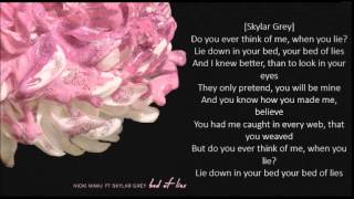 Nicki Minaj  Bed of Lies Lyrics ft Skylar Grey [upl. by Ellinej]