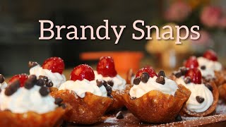 Brandy Snaps Recipe  Brandy Snap Basket with Custard Cream  french waffer  Eggless Tuiles Recipe [upl. by Maighdlin]