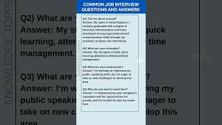 4 Most Common Job Interview Questions and Answers [upl. by Marlena]