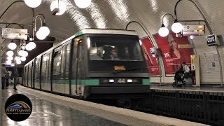 Métro de Paris  Ligne 4  Matériel MP89  Station Cité [upl. by Name583]