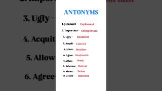 Antonyms words Antonyms for competitive exams English basics knowledgeShorts [upl. by Anitsim]