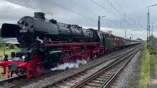 Ein Dampflok Sonderzug am Bahnhof Lindhorst 01 Juli 2023 [upl. by Dnomed]