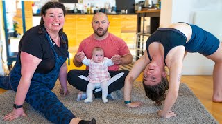 Living Room GYMNASTICS CHALLENGE  Sister VS Girlfriend [upl. by Hajin]