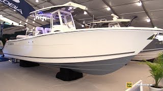 2019 Cobia 280 Center Console Boat  Walkthrough  2019 Miami Boat Show [upl. by Elockcin]