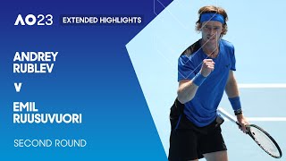 Andrey Rublev v Emil Ruusuvuori Extended Highlights  Australian Open 2023 Second Round [upl. by Ybot588]