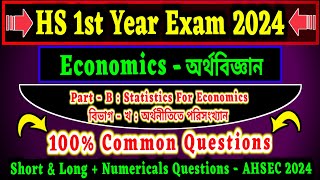 HS 1st Year Economics Important Questions Answer 2024  Part B  Revised  New Syllabus All Units [upl. by Michaele]