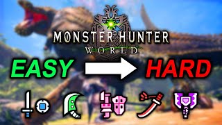 HARDEST or EASIEST Weapons to Learn in Monster Hunter World  Every Weapon Ranked Tier List [upl. by Keyek]