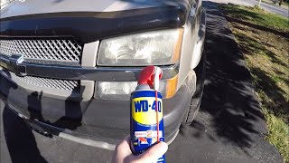 WD40 Headlight Cleaner Restoration [upl. by Amikahs988]