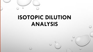 Isotopic dilution analysis in Radiochemical tracer technique [upl. by Gawlas723]