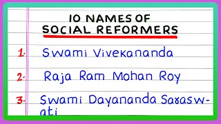 SOCIAL REFORMERS OF INDIA  5  10 NAMES OF SOCIAL REFORMERS  IN INDIA [upl. by Lanoil]