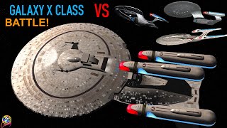 Riker’s Galaxy X Class VS Enterprise D E F G  Both Ways  Star Trek Starship Battles [upl. by Aynwat]