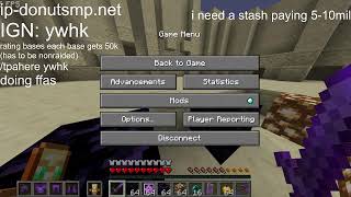 playing Donut Smp LIVE RATING BASESBUYING STASHES I NEED A STASH BADLY [upl. by Natanoj]