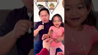 Chocolate spoon prank on dad 😂🧑🏻🥄❤️👧🏻✅🌈🚀 [upl. by Nasia]