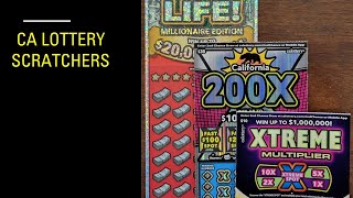 70 Mix Of CA Lottery Scratchers  quotSet For Lifequot  quot200X  quotXtreme Multiplierquot  calottery [upl. by Liggett379]