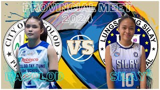 BACOLOD VS SILAY VOLLEYBALL SECONDARY GIRLS  NEGROS OCCIDENTAL PROVINCIAL MEET 2024 [upl. by Nwad]