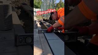 Pflastersteine in Beton setzen diy bau handwerk [upl. by Odidnac]