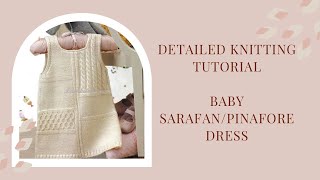 Video tutorial for baby dress Little pinafore Size 03 month Pinafore detailed tutorial Knitting [upl. by Netsew]