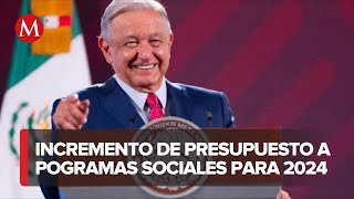 AMLO anuncia incremento a todos los programas sociales con presupuesto 2024 [upl. by Leak456]