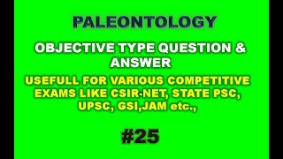 Objective Geology – Paleontology MCQs 25 [upl. by Jeggar]