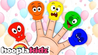 🎈 Colorful Balloon Baby Finger Family Songs  HooplaKidz 🎈 [upl. by Nilya]