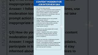 Content Moderator Interview Questions and Answers  Content Moderator Job Interview [upl. by Jovitta]