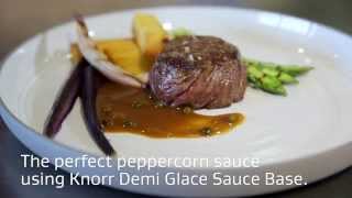 Demi Glace Sauce Base  Peppered Steak [upl. by Lesirg]