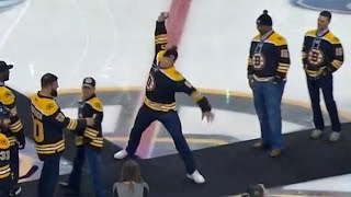 Rob Gronkowski spikes puck at TD Garden [upl. by Allisan442]