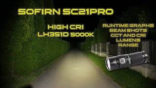 Sofirn SC21Pro 5000K high CRI Anduril flashlight review  Night shots and runtimes [upl. by Nosnah]