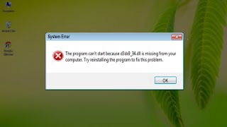 How to Fix D3DX934dll Missing Error [upl. by Gonzales]