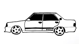 Modifiyeli Tofaş Şahin Çizimi  Kolay Araba Çizimi [upl. by Slyke]