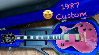 1987 Gibson Les Paul Custom Lite in pink sunset metallic Quick shred demo [upl. by Manton915]