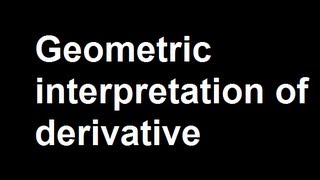 Geometric interpretation of derivative [upl. by Anne-Corinne766]