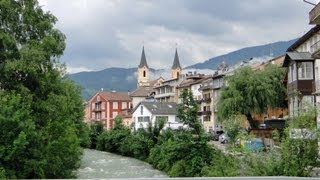 Bruneck  Brunico in Pustertal  local south tyrolian commercial center walk in HD [upl. by Salome]