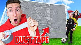 VOETBALDOEL VULLEN MET 100 LAGEN DUCT TAPE PRANK 515 [upl. by Hinda862]