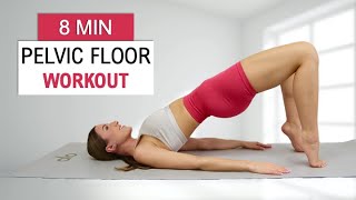 8 MIN PELVIC FLOOR WORKOUT  Strengthen your Pelvic Floor and Core with 16 different exercises [upl. by Geiss]