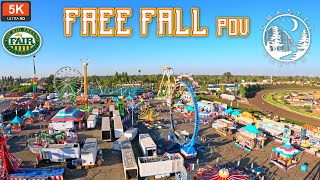 Free Fall Drop Tower On Ride POV 5K 60FPS UHD  Big Fresno Fair  Fresno California [upl. by Bocock]