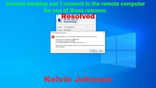 Solved  Remote Desktop Can´t Connect to The Remote Computer for one of These Reasons  Windows 10 [upl. by Crotty]