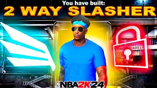 BEST 2 WAY SLASHER 2K24… 100 CONTACT DUNK ANIMATION WITH ALL DEFENSE BADGES UNLOCK BEST BUILD 2K24 [upl. by Nohsyar]