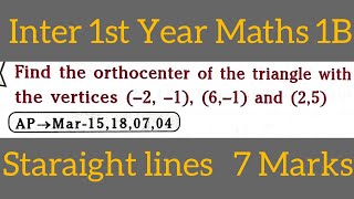 orthocentre of the triangle with vertices 216125 in telugumaths naresh eclass [upl. by Sherrie685]