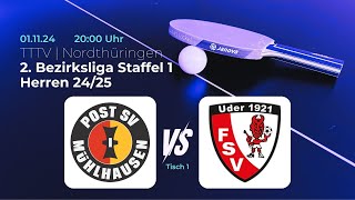 Post SV Mühlhausen IV vs FSV 1921 Uder  Tischtennis Saison 2425  Tisch 1 [upl. by Vittoria]