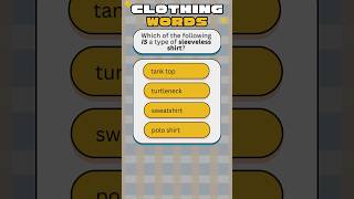 👕 Clothing Vocabulary Quiz shorts quiz vocabulary [upl. by Nisotawulo]