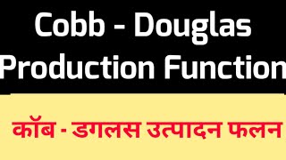 CobbDouglasProductionFunction Hindi कॉब डगलस उत्पादन फलन  cobb Douglas [upl. by Aicatsanna]