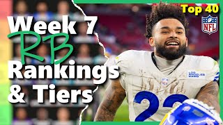 Week 7  Running Backs Rankings amp Tiers Top 40 Fantasy Football [upl. by Eiramacissej]